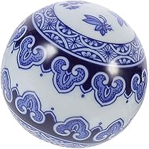 陶器の置物 ボウルフィラー 水槽装飾 球体 ビンテージ調 水色 花柄 61Vqg+GyBBL._AC_UL210_SR210,